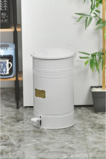30 Litre Metal Pedallı Çöp Kovası Beyaz. (iç Kovası Yoktur.)